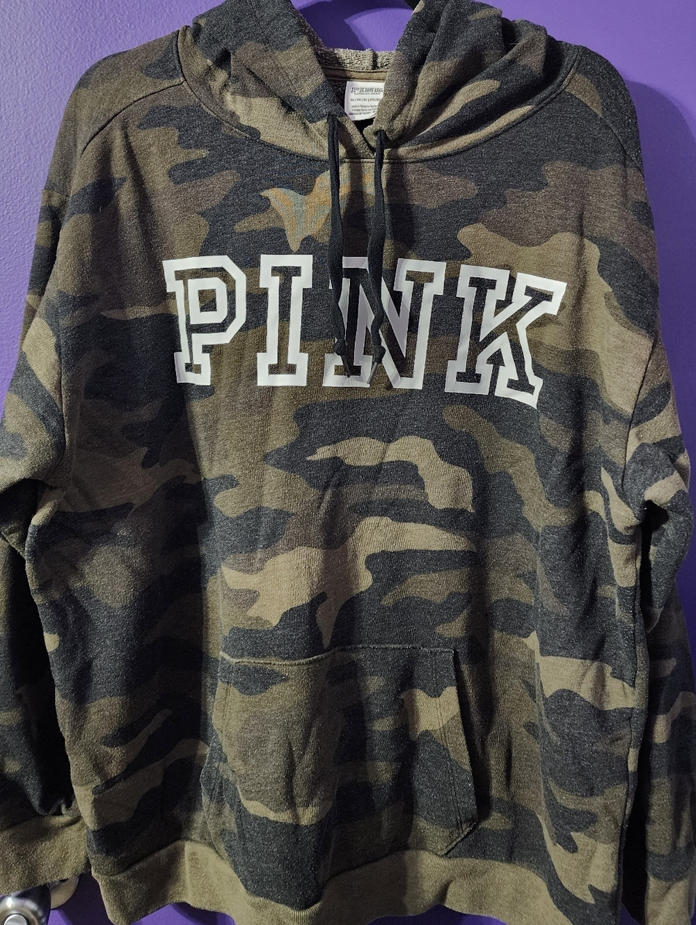 PINK Victoria's Secret Olive & Black Camo Hoodie